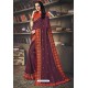 Deep Wine Faux Silk Heavy Worked Designer Saree