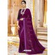 Purple Georgette Embroidered Saree