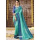 Aqua Mint Georgette Embroidered Saree