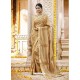 Beige Georgette Embroidered Saree