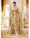 Beige Georgette Embroidered Saree