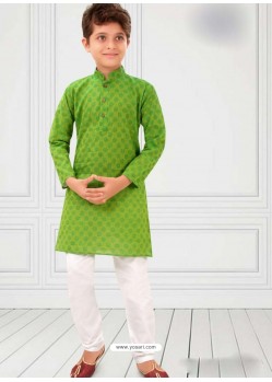 Green Cotton Kurta Pajama