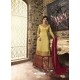 Yellow And Maroon Satin Georgette Embroidered Designer Sarara Suit