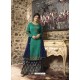 Teal And Navy Satin Georgette Embroidered Designer Sarara Suit