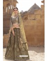 Multi Colour Raw Silk Heavy Embroidered Designer Bridal Lehenga Choli