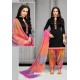 Black And Multi Colour Silk Embroidered Patiala Salwar Suit