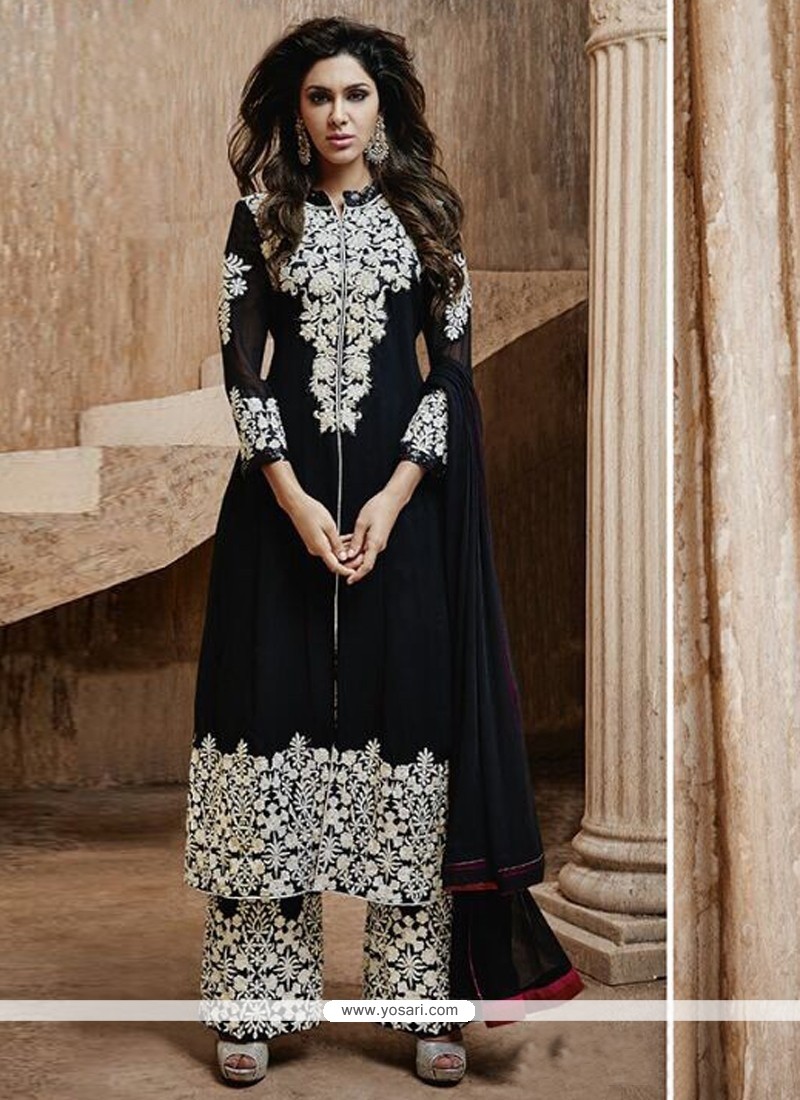 Black Resham Work Designer Salwar Suit