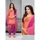 Light Orange And Multi Colour Silk Embroidered Patiala Salwar Suit