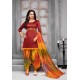 Maroon And Multi Colour Silk Embroidered Patiala Salwar Suit