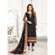 Black Georgette Embroidered Straight Suit