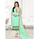 Sea Green Georgette Embroidered Straight Suit