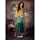 Marigold And Green Heavy Rayon Ombre Printed Readymade Kurti