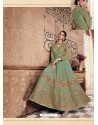 Green Georgette Heavy Embroidered Designer Anarkali Suit