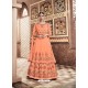 Orange Georgette Heavy Embroidered Designer Anarkali Suit