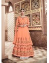 Orange Georgette Heavy Embroidered Designer Anarkali Suit