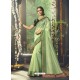 Sea Green Organza Embroidered Designer Party Wear Saree