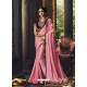 Pink Barfi Silk Embroidered Designer Party Wear Saree