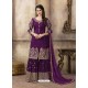 Purple Viscose Upada Silk Designer Sarara Suit