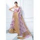 Mauve Organza Silk Embroidered Designer Saree