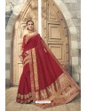 Red Soft Silk Heavy Embroidery Designer Saree