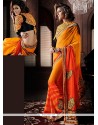 Yellow And Orange Shaded Georgette Saree