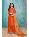 Orange Upada Silk Embroidered Palazzo Suit