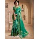 Aqua Mint Silk Lace Work Designer Saree