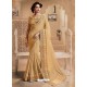 Light Beige Silk Lace Work Designer Saree