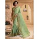 Sea Green Silk Lace Work Designer Saree