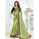 Green Crepe Silk Heavy Embroidered Bridal Saree