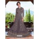 Dull Grey Net Heavy Embroidered Lehenga Suit