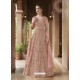 Pink Net Heavy Embroidered Gown Style Suits