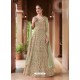 Green Net Heavy Embroidered Gown Style Suits