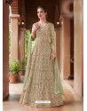 Green Net Heavy Embroidered Gown Style Suits