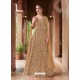 Beige Net Heavy Embroidered Gown Style Suits
