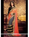 Orange And Grey Weight Less And Georgette Saree