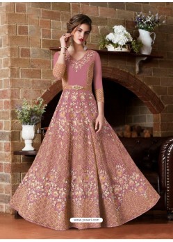 Light Pink Net Jari Worked Designer Anarkali Suit