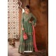 Grayish Green Georgette Zari Embroidered Designer Sarara Suit