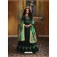 Dark Green Faux Georgette Embroidered Designer Anarkali Suit