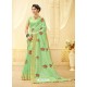 Sea Green Silk Thread Worked Designer Saree