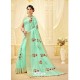 Sky Blue Silk Thread Worked Designer Saree