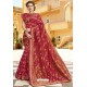 Red Pure Weaving Designer Silk Saree