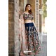 Navy Blue Silk Sequins Embroidered Designer Lehenga Choli