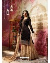 Coffee And Cream Satin Georgette Embroidered Designer Sarara Suit