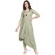 Olive Green Rayon Slub Readymade Kurti