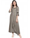 Dull Grey Rayon Slub Readymade Kurti