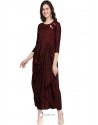 Wine Rayon Slub Readymade Kurti