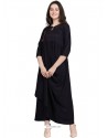 Black Rayon Slub Readymade Kurti