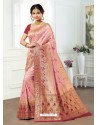 Pink Dola Silk Jacquard Worked Designer Saree