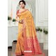 Mustard Dola Silk Jacquard Worked Designer Saree